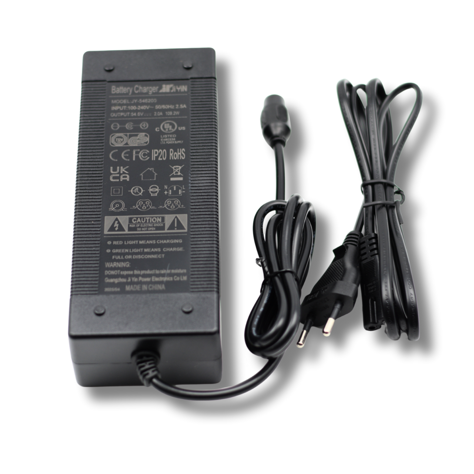 Oplader - Fatbike - QMWheel V20, V20 Pro, S20, V30 48V 3 Pins Accu