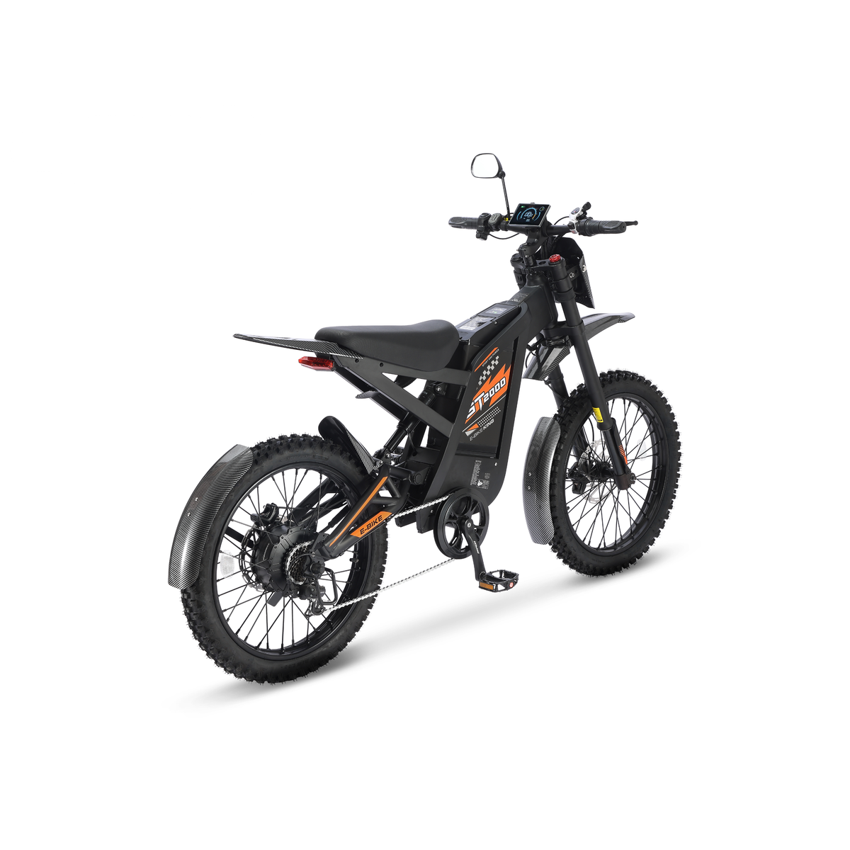 Ouxi GT2000 2.0 fatbike in oranje, schuin achteraanzicht