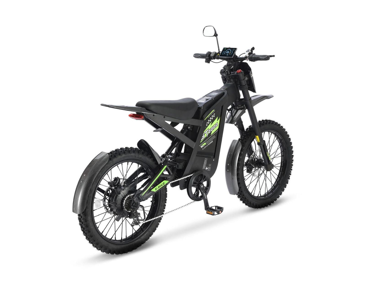 Ouxi GT2000 2.0 fatbike in groen, schuin achteraanzicht
